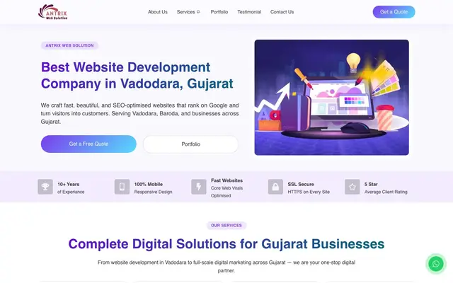 Antrix Web Solution website