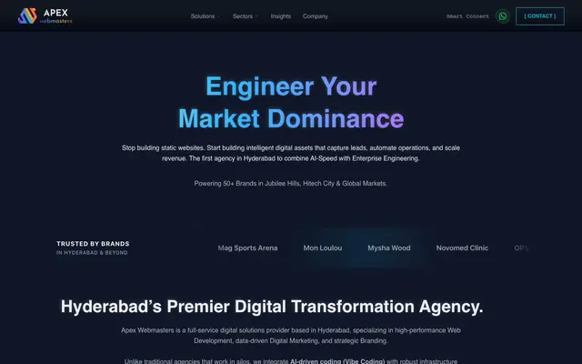 Apex Webmasters - Enterprise Web Development website