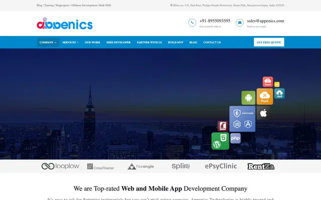 Appenics Technologies Pvt. Ltd. website