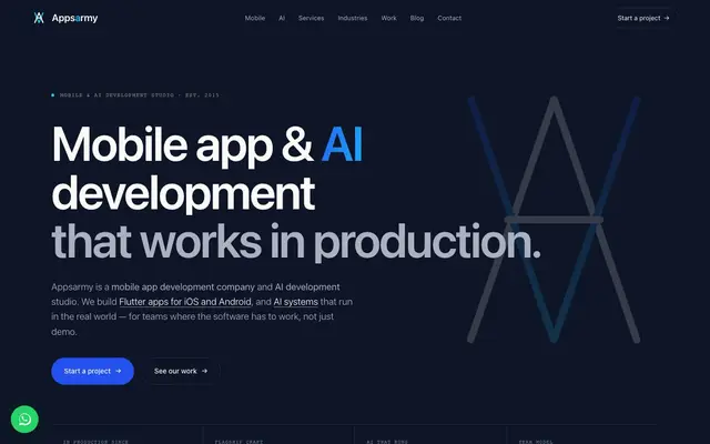 AppsArmy - Mobile App Development Company website