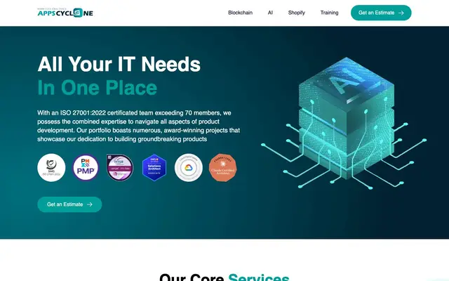 Apps Cyclone Technology JSC website