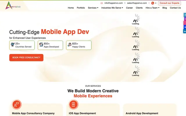 Appsinvo - Mobile App & Website Development Company website