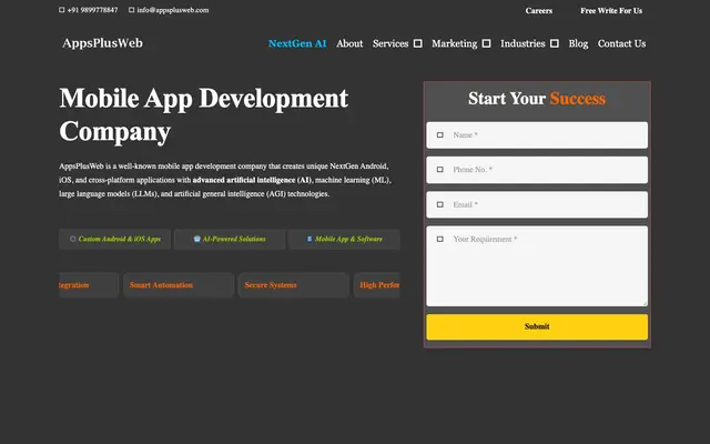 𝗔𝗽𝗽𝘀𝐏𝗹𝘂𝘀𝗪𝗲𝗯 - Mobile App Development Company in Delhi | AI, iOS, Android, Web & Software Development Company in Delhi NCR website