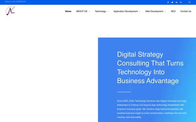 Ardor Technology Solution website