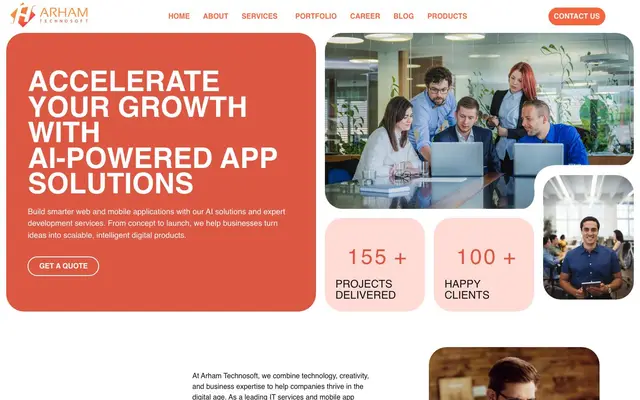 Arham Technosoft website