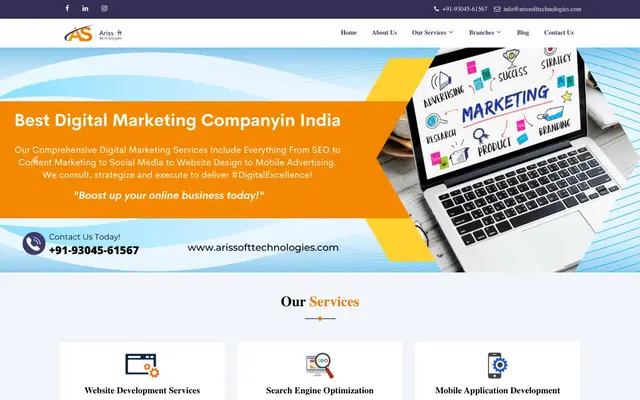 Arissoft Technologies website