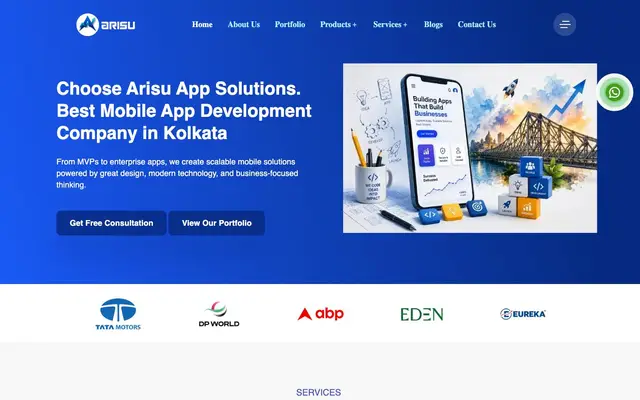 ARISU App Solutions - Mobile App and Web Development Company in Kolkata website