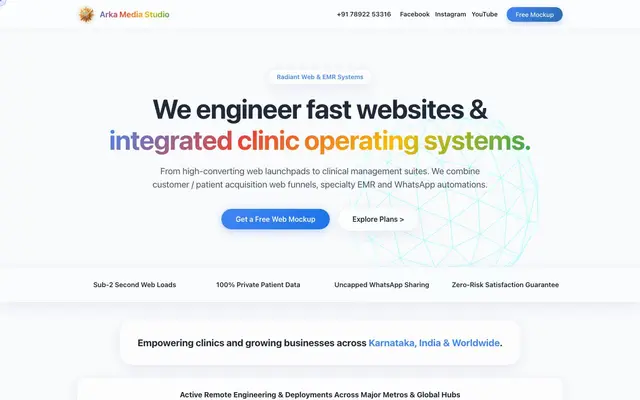 Arka Media Studio - Bengaluru website