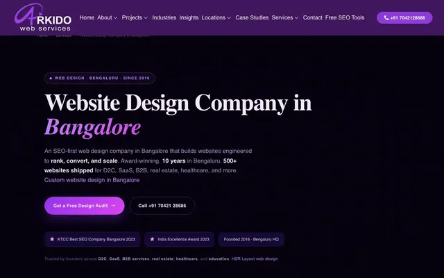 Arkido Web Design Bangalore website