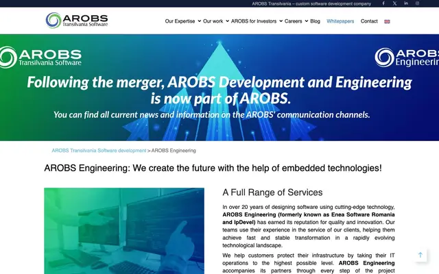 AROBS Bucharest website
