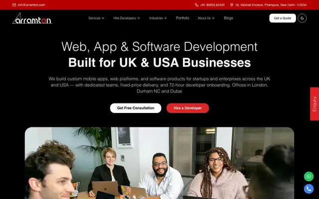Arramton Infotech Pvt Ltd website