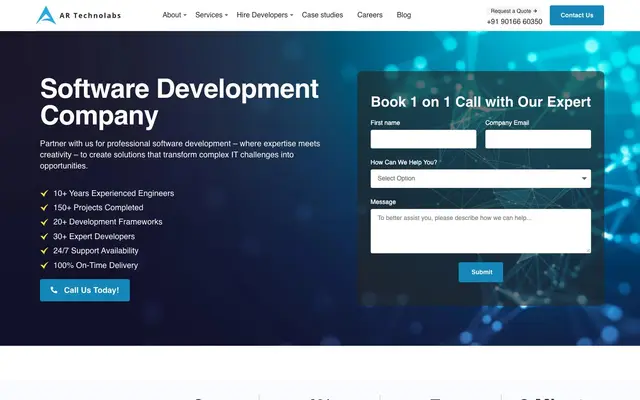 AR Technolabs | Custom Software Development Company website