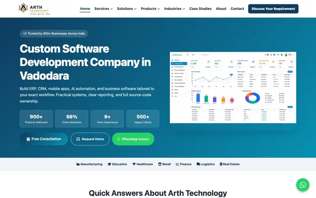 Arth Technology website