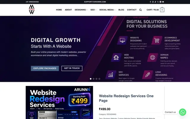Best Ecommerce Web Design Company - Arunnn website