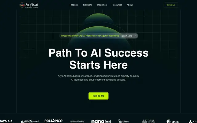 Arya.ai website