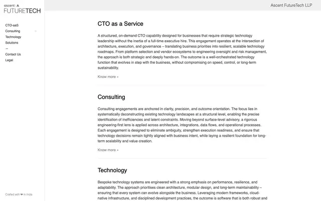 ASCENT FutureTech LLP website
