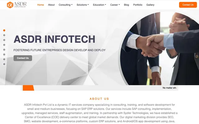 ASDR Infotech website