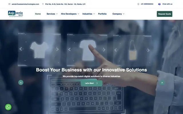 Askzenix Technologies website