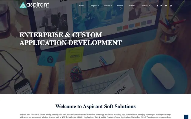 Aspirant Soft Solutions website