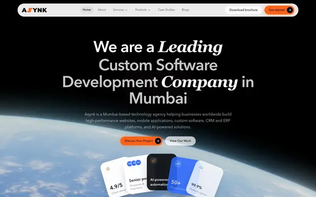 Asynk - Leading Website, App Development & AI/ML Company in Mumbai & India website