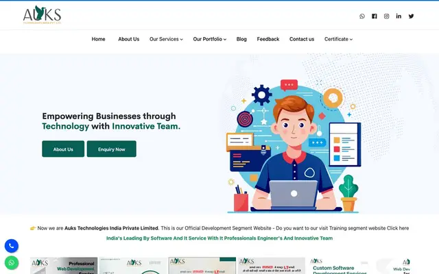 Auks Technologies India Pvt Ltd website