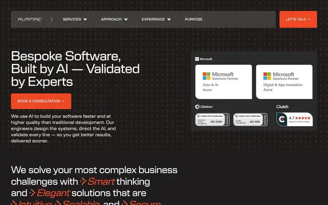 AVAMAE Software Solutions Ltd. website