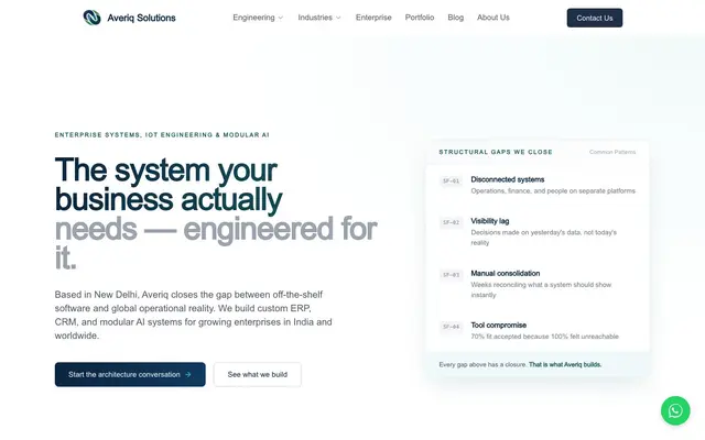 Averiq Solutions website