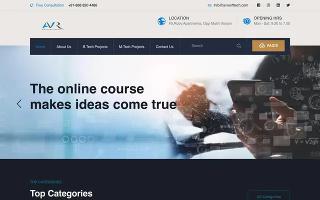 AVR ACADEMIC PROJECTS website