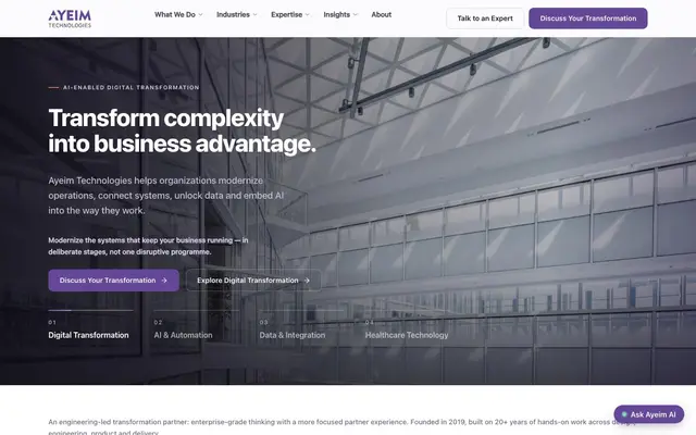 Ayeim Technologies website
