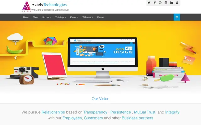 Aziels Technologies Pvt Ltd website