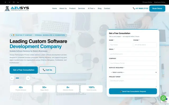 Azusys Technologies Private Limited website