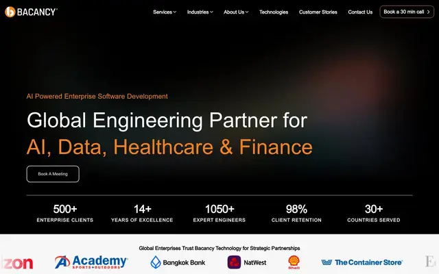 Bacancy Technology website