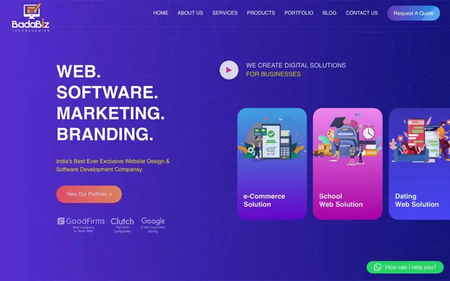 BadaBiz Technologies website