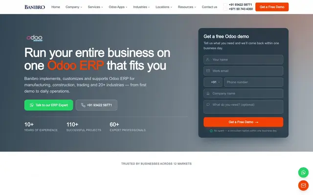 Banibro IT Solutions website