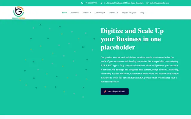 Beckon Global Software Solutions website