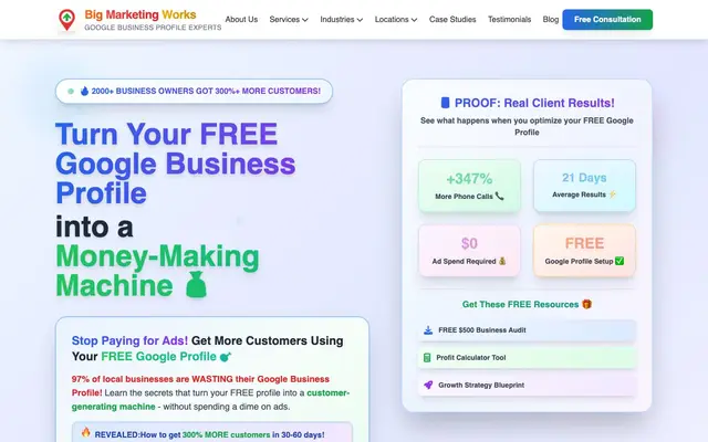 Big Marketing Works website