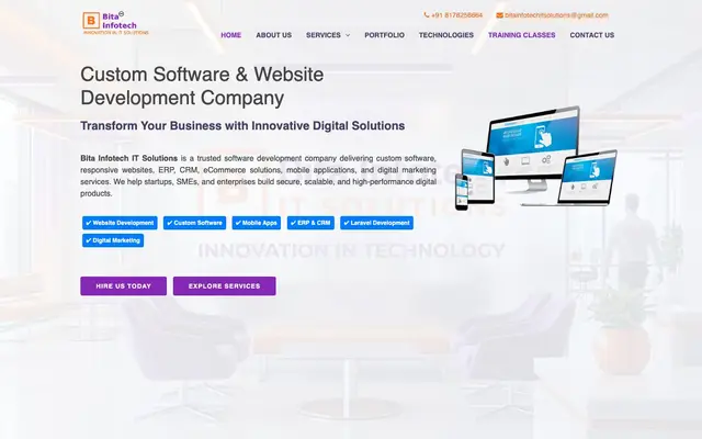 Bita Infotech IT Solutions website