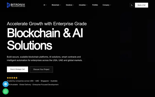 Bitronix Technologies | AI & Blockchain Development Company website