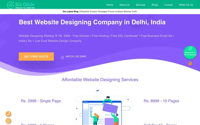 Website Design Company Dwarka - Biz Glide website