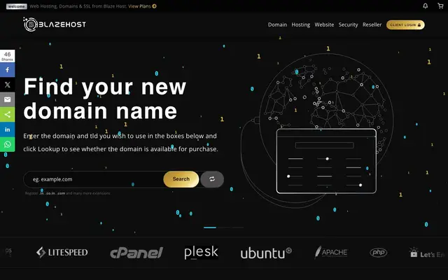 Blazehost : Trusted Web Hosting & Software Company website