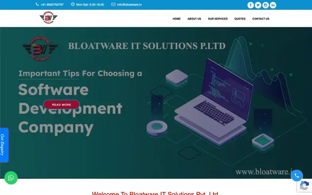 Bloatware IT Software Company , Software development company website