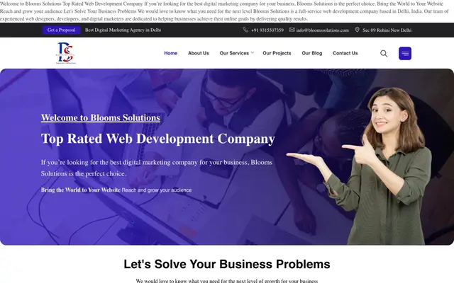 Blooms Solutions website