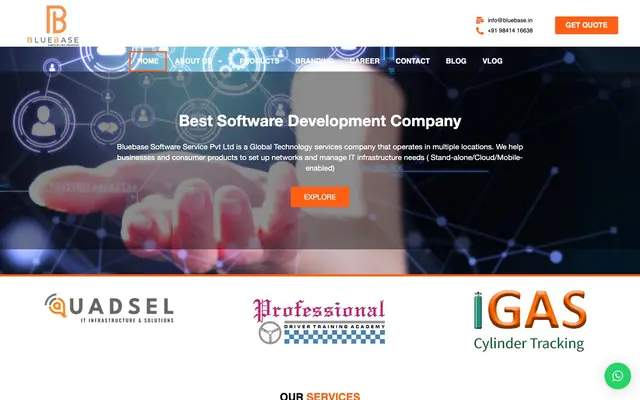 Bluebase Software Service Pvt. Ltd. website
