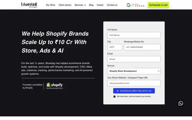 Blueslag Technologies l shopify website development… website