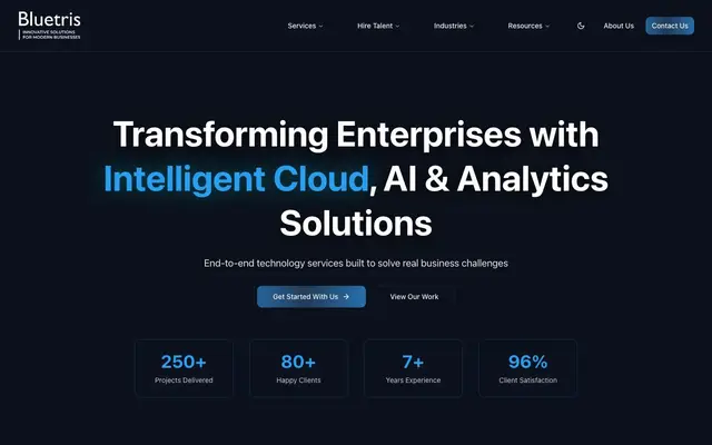 Bluetris Technologies Pvt. Ltd. website