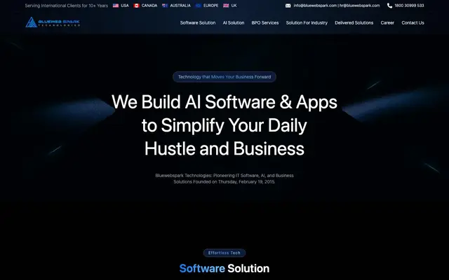 bluewebspark technologies website