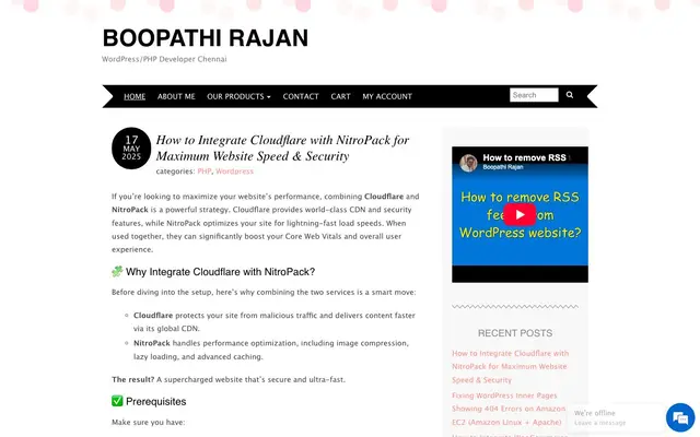 Freelance WordPress & PHP Developer Chennai website