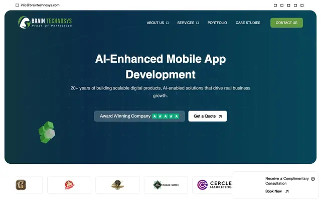 Brain Technosys Pvt Ltd website
