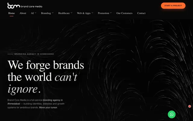 Brand Core Media website
