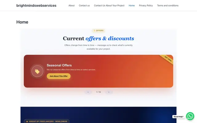 Brightminds web services website
